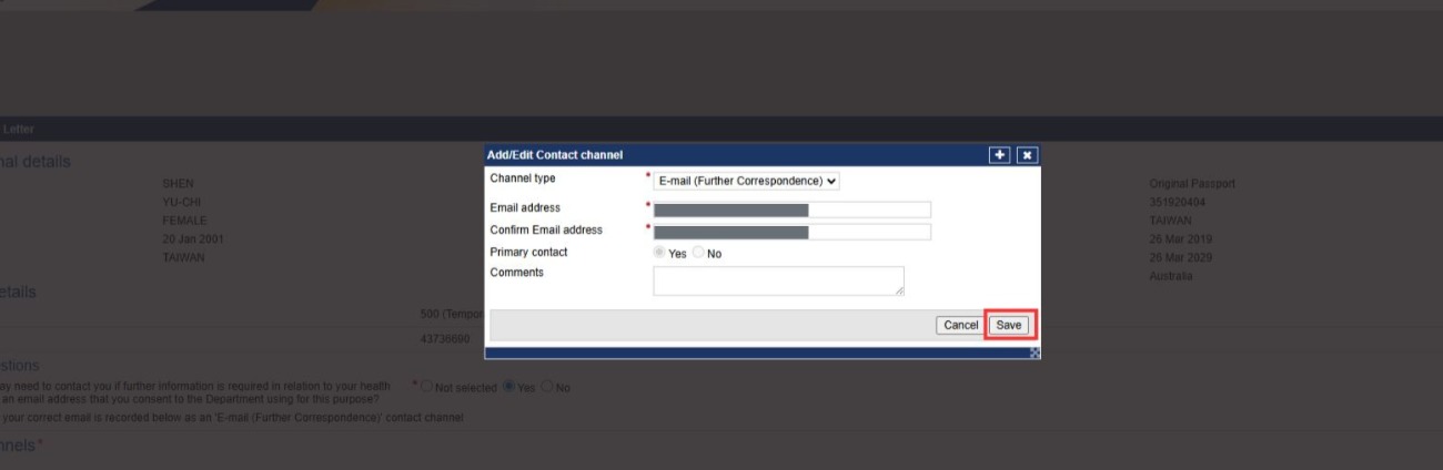 417澳洲打工度假 體檢表申請 HAP體檢單號 referral letter client personal details  visa TRN visa request ID