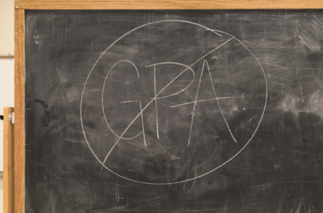 bảng đen viết tên GPA 