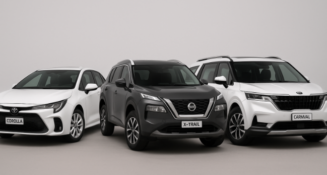 澳洲常見租車車款:Toyota Corolla、Nissan X-Trail、Kia Carnival